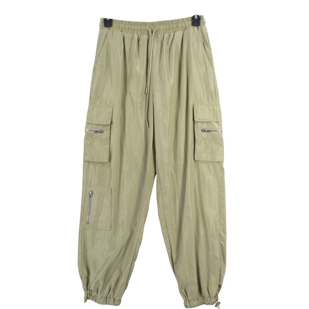 Forever 21 Olive Green Lightweight Cargo‎ Pants With Elastic Waist Gorpcore L